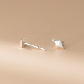 wholesale 925 Sterling Silver Fresh and Sweet Ins-style Niche Design Exquisite Matte Four-point Star Earrings M06627-0-4