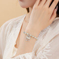 wholesale 925 Sterling Silver Peace Ruyi Lock Hetian Jade Bracelet For Women-0-1