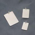 wholesale 990 sterling silver plain square pendant hip-hop couple necklace for women and men, rectangular charm accessory-0-0