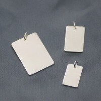 wholesale 990 sterling silver plain square pendant hip-hop couple necklace for women and men, rectangular charm accessory-Small size (5000060) Pure silver