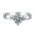 wholesale S925 sterling silver high-quality D-grade moissanite diamond ring, 1-carat wedding ring, single row diamond ring, rings wholesale-0-24