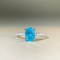 wholesale S925 Sterling Silver Ring for Women with Ice Flower Cut and Radiant Cut Purple Diamond, High-End Feel, Same as Live Stream, Best Seller for Wholesale-Blue-CBJZ475 No. 6