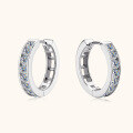 wholesale S925 sterling silver earrings with high-end moissanite, trendy viral sweet and edgy design, luxury circle ear hoops for women-0-0