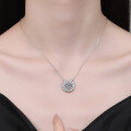 S925 Sterling Silver Moissanite Horsehoe Pendant Necklace-0-2
