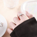 Sterling Silver Moissanite Six-Prong Light Luxury Adjustable Ring for Wholesale Social Media Live Streaming-0-1