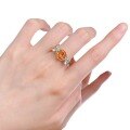 wholesale 925 Silver Gold-Plated 7*9mm Oval Sunset Orange Ring, Fashionable OL Style, Supports Drop Shipping-0-4