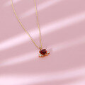 wholesale 10K gold Japanese-inspired lightweight luxury vintage natural red pomegranate heart-shaped cubic zirconia versatile pendant-0-2