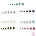 wholesale S925 Sterling Silver Classic Minimalist Diamond Stud Earrings, 6-Piece Set, European and American Fashion, Personalized INS Style-0-0