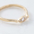 wholesale S925 silver plated with 14K gold, Japanese minimalist-style-designed white crystal + white zircon ring-0-1