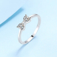 wholesale PT950 gold-plated 925 sterling silver ring for women, matching heart-shaped moissanite ring, factory direct wholesale in stock-60 points Moissanite No. 15