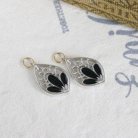 wholesale Sterling Silver Spring New Age Same Style Classical Resin Enamel Earrings Dance Dress Swing Hollow Carved Retro Earrings-Purple earrings 925 silver