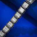 wholesale S925 Sterling Silver New Light Luxury Style Full Diamond-Embedded Emerald Cut Black Enamel Fashion Bracelet-0-3