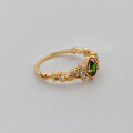 wholesale S925 silver plated with 14K gold, French vintage minimalist style demantoid garnet ring-0-2