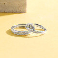 wholesale S925 Sterling Silver Wave Couple Rings, Minimalist Design for Men and Women, Vintage-Inspired Premium Valentine's Day Gift for 520-0-5