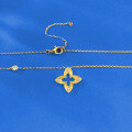wholesale S925 silver gold-plated four-leaf clover necklace with gold-edged diamond inlay, Xiaohongshu live cross-border edition-0-2