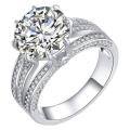 wholesale S925 Sterling Silver 5ct Moissanite Women's Ring 5 Carat High-End Craftsmanship Edition Moissanite New Moon Pupil Ring Wholesale-0-4