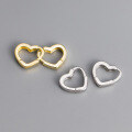 wholesale S925 Sterling Silver Hollow-Out Heart Ear Clasp Korean Version Small Fresh Heart-Shaped Temperament Summer Ear Accessories M00243-0-1