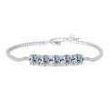 Sterling Silver Cross-Border Four-Prong Moissanite Bracelet-0-3