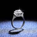 925 Silver Moissanite Ring Four-Prong Square Cut Women's Live Stream Hot Style-0-1
