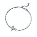 wholesale 925 Silver New Jewelry Live Stream Double-sided Four-point Star Bracelet, Stylish and Elegant, Ins-style Light Luxury Everyday Piece-0-4