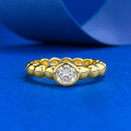 wholesale S925 Gold-Plated Silver Daily Fashion Versatile Elegant Beaded Row Ring for-0-5