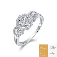 925 Silver Exaggerated Stackable Women's Rings, Custom Processing-R13572 Mozzarella 2.5mm + 49 capsules (with GRA certificate)  US Size 7 / Hong Kong Size 15