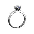 wholesale S925 Sterling Silver Cross-Border Exclusive Minimalist Four-Prong 1-Carat Moissanite High-End Fashion Birthday Gift Wedding Ring-0-2