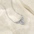 Oxidation-Resistant 925 Sterling Silver Moissanite Heart Pendant Necklace-0-2