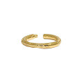 wholesale S925 Sterling Silver Korean Version Ins Minimalist Design Geometric Circle Texture Adjustable Open Ring for Women-0-5