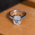 S925 Silver Square Zirconia Ring for Women-0-2