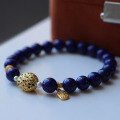 wholesale Gold material natural old mine lapis lazuli single-strand bracelet imperial blue lapis lazuli unisex bracelet with less gold and less white, high cost-effective bracelet-0-2
