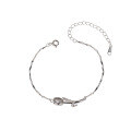wholesale 925 Sterling Silver Minimalist Tulip Cat's Eye Stone Bracelet for Women, Small Niche Design Melon Seed Chain Flower Bracelet-0-4