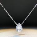wholesale S925 Sterling Silver Waterdrop Pendant Women's Pear-Shaped Full Diamond Necklace High-End Minimalist Necklace Live Stream Wholesale-0-0