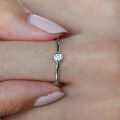 S925 Sterling Silver Women's Fashion Commuter Ring with Round Gold Moissanite-0-1