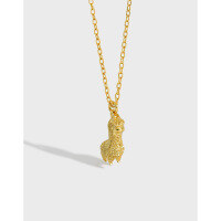 wholesale S925 sterling silver 060 Korean version ins niche minimalist mini alpaca necklace women's collarbone chain-18K gold>925 silver