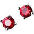 wholesale S925 silver stud earrings for women, minimalist and cute four-prong red diamond stud, fashionable single diamond mini small earrings jewelry E5845-0-3