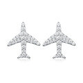 wholesale 925 Sterling Silver Earrings with Airplane Setting and Diamond Accents, Ins Minimalist High-End Bracelet Set, European and American Jewelry-0-6