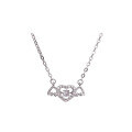 wholesale 925 Sterling Silver Jumping Heart Angel Necklace for Women, Versatile Ins New Design High-End Minimalist Small Pendant Collarbone Chain-0-4