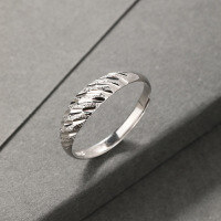 wholesale S925 Sterling Silver Korean Version Temperament Full Starry Sky Ring for Women, Minimalist Sparkling Sand Adjustable Open Ring Accessory-925 silver ring Adjustable opening