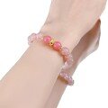 wholesale S925 Sterling Silver Full-Body Transparent 90mm Sakura Pink Crystal Bracelet Sweet Girly Heart Chain-0-4