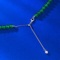 wholesale Silver metal material, Moojing Jewelry Green Chalcedony Bead Strand, Ice Type Imperial Green, Silver Inlaid Pendant, Versatile 60mm Full Strand Necklace 40+8-0-3