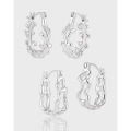 wholesale S925 sterling silver women's earrings with a new, niche, fashionable, and unique U-shaped design featuring irregular cutouts for an elegant and sophisticated look-0-1