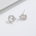 wholesale S925 Sterling Silver Niche-Design Full-Zirconia Stud Earrings for Women, TEMU SheIn Dropshipping Cross-Border New Accessories-0-3