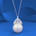 wholesale S925 Silver Metal 16mm Pearl Necklace Pendant Women's Light Luxury Daily Fashion Style Wholesale-0-0