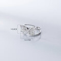 wholesale S925 Silver Korean-style Simple Hollow Diamond-inlaid Butterfly Ring Summer Elegant and Fresh Hand Jewelry J9442-0-2