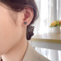 wholesale S925 Sterling Silver Small and Exquisite Heart Stud Earrings, Ins Korean Japanese Style Minimalist Design Student Earrings for Women-0-2