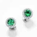 wholesale S925 Silver Vintage-Inspired Luxury Green Cultivated Emerald Earrings for Women, Cross-Border New Product Wholesale from Manufacturers-0-2