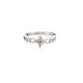 wholesale S925 Sterling Silver Four-Pointed Star Ring for Women, Ins Minimalist Style, Light Luxury High-End Feel, Adjustable Index Finger Ring or Pinky Ring-0-4