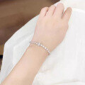 wholesale S925 Silver New Simulation Diamond Bracelet Full Circle 10-Point Diamond Fashion Small Flower Bud-0-3