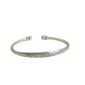 wholesale 999 Silver Retro Palace Style Chiseled Peony Flower Adjustable Bangle for Women, Pure Silver Artistic Youthful Student Bracelet-0-4